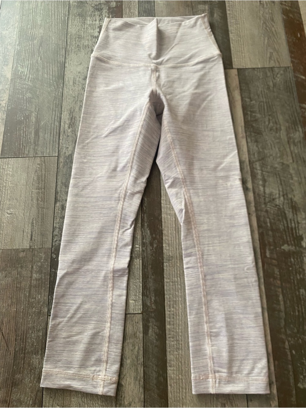 High-Waisted Heathered Light Gray Leggings